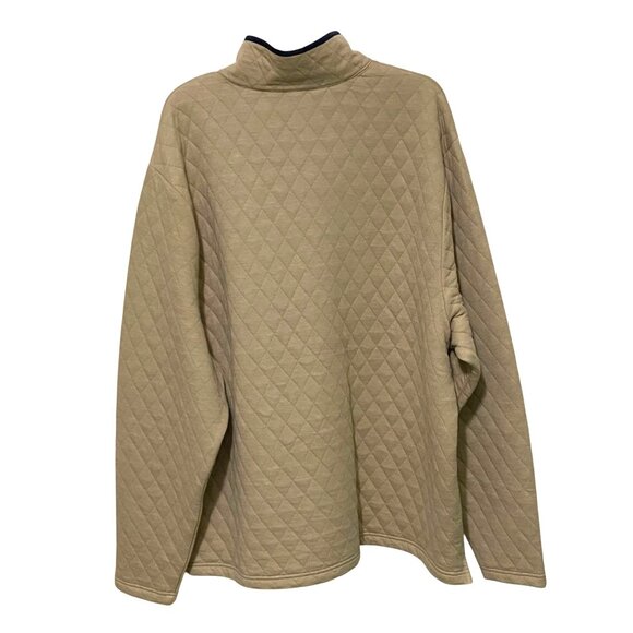Crown Ivy Quilted Popover Jacket Womens XXL Khaki Beige Preppy Nautical Sporty - Picture 3 of 5
